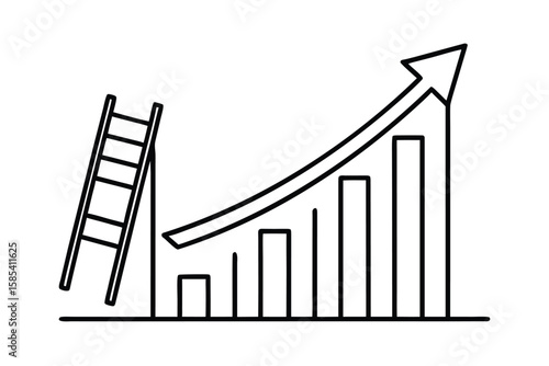 Upward Graph With Ladder Symbolizing Success