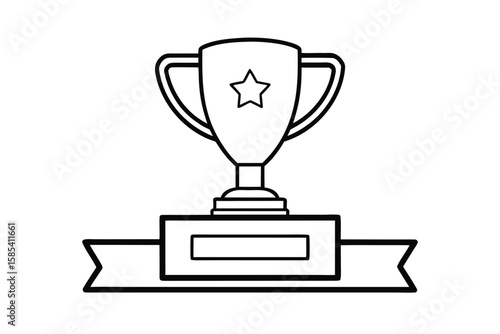 Trophy On Winners Podium