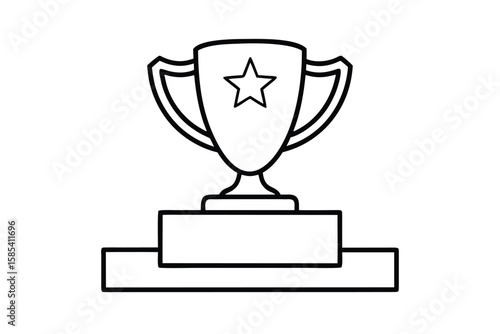 Trophy On Winners Podium