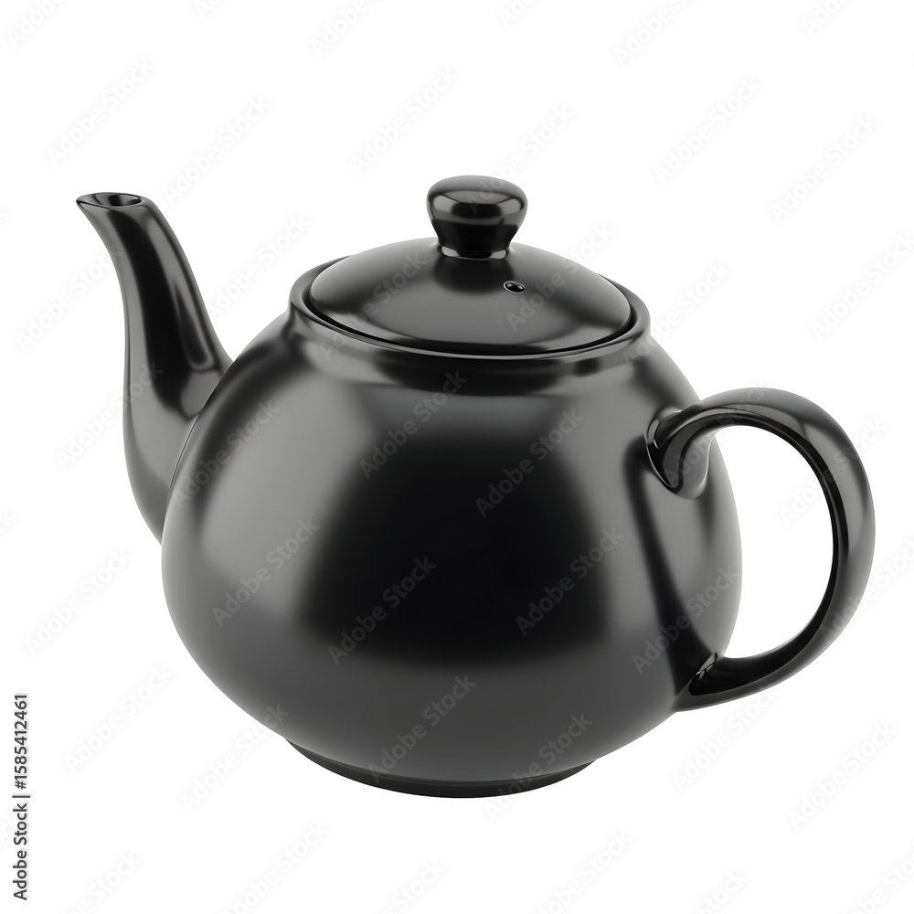 Elegant black teapot on dark backdrop Elegant black teapot on dark backdrop
