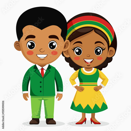 Adorable Ethiopian Children in Traditional Garb