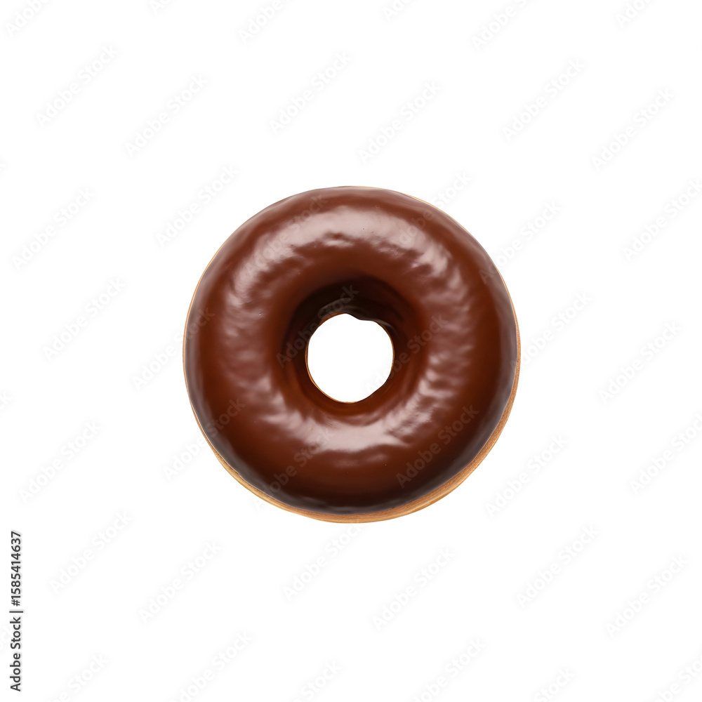 Chocolate glazed doughnut on a black background Chocolate glazed doughnut on a black background