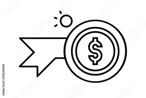 Pay Per Click Icon With Cursor And Coin