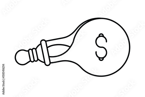 Lightbulb With Dollar Sign Filament