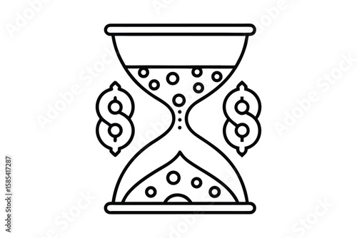Hourglass With Dollar Signs