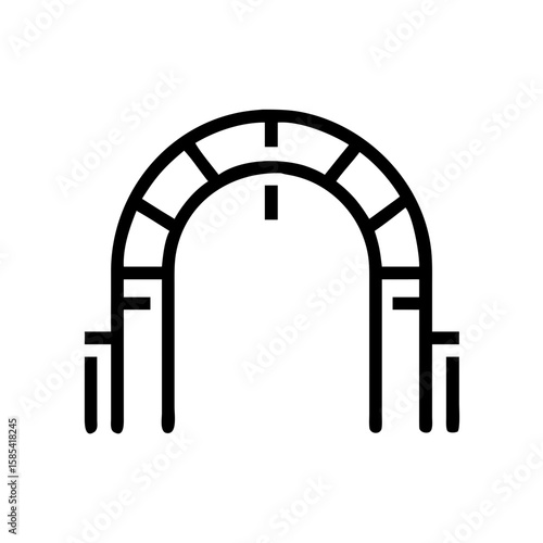 Minimalist black archway design with geometric patterns  
