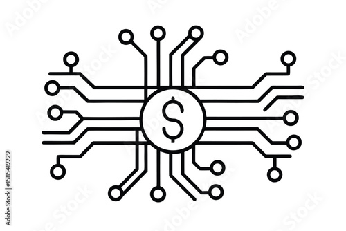 Dollar Sign Inside Circuit Board