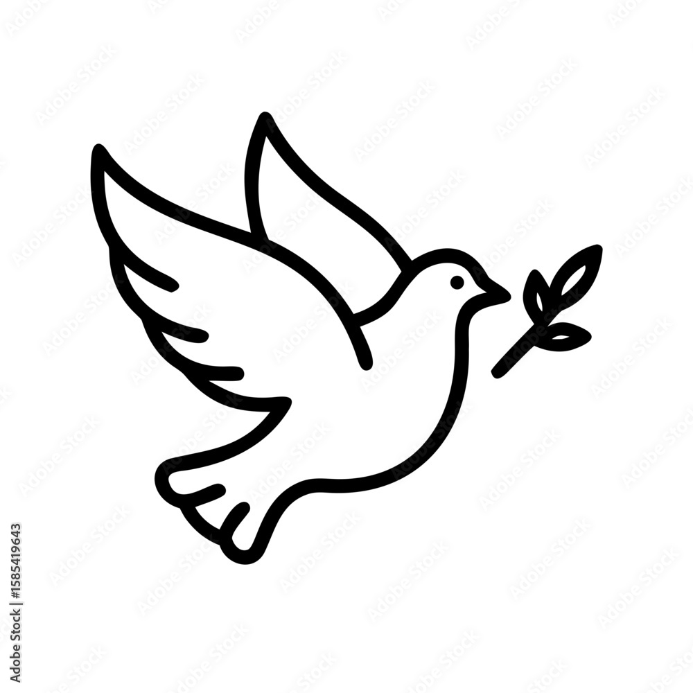 Obraz premium Dove carrying olive branch as a symbol of peace 