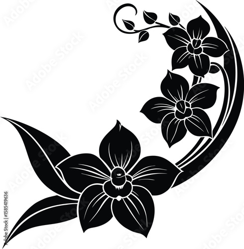 Curved Petal Corner With Orchid Inspired Silhouette