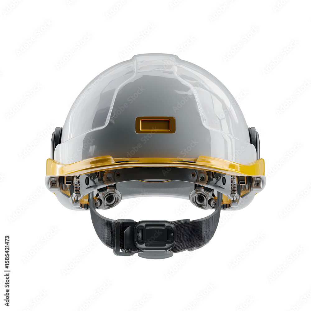 Fototapeta premium Safety helmet isolated on transparent background, front view, Generative AI.
