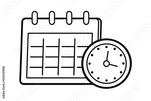 Calendar And Clock Combo For Time Management