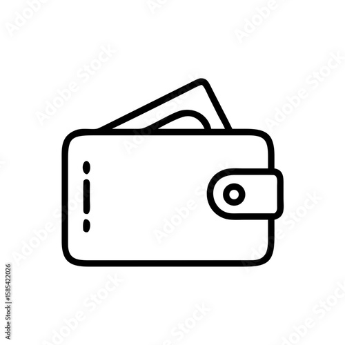 Minimalist wallet with cash and cards inside on white background  