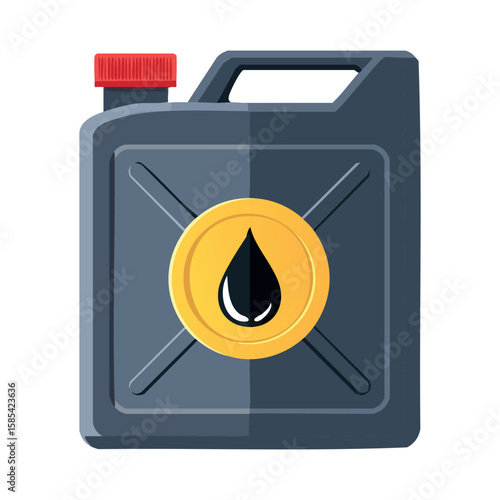 Black Gas Can – Oil and Fuel Storage Container Illustration