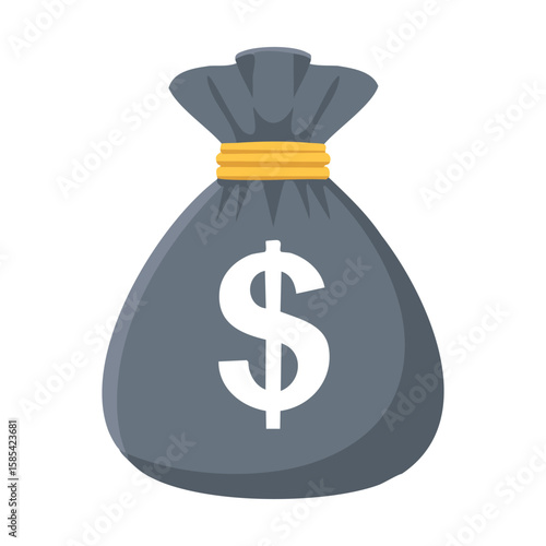 Dark Gray Money Bag – Business and Banking Icon