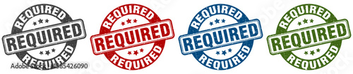 required stamp. required round stamp set isolated on white background