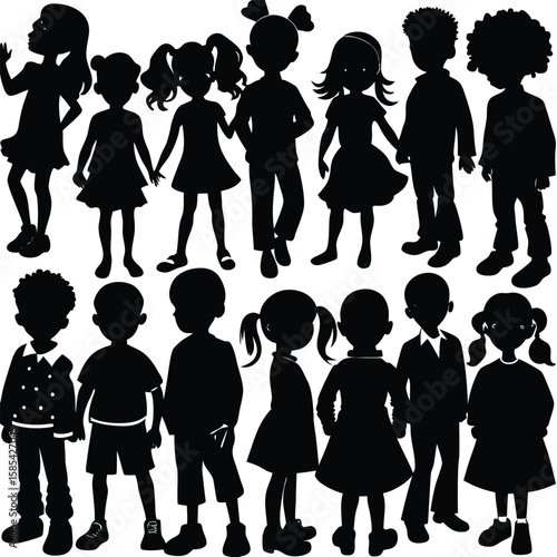 Comprehensive Collection of Vector Child Silhouettes
