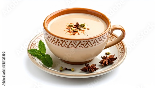 Aromatic spiced tea in a cup