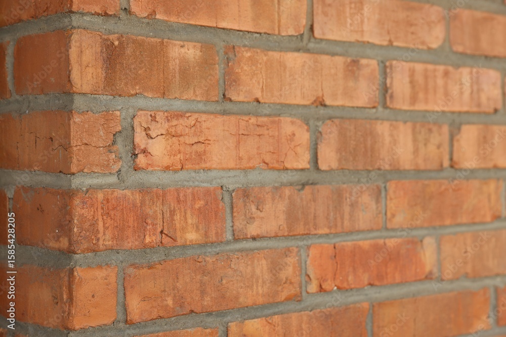 Obraz premium Texture of red brick wall as background, closeup