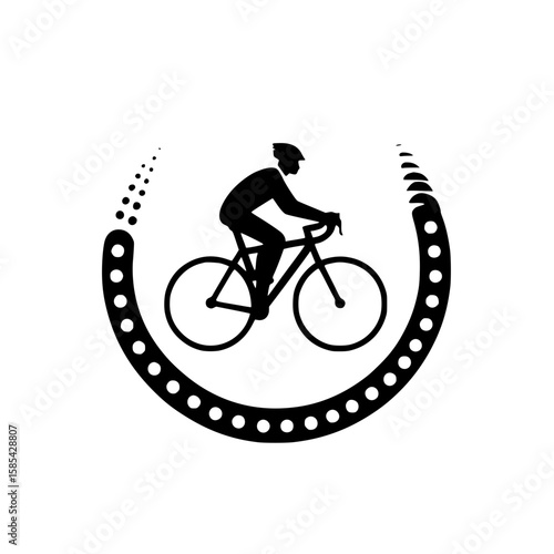 silhouette of a man riding a bicycle