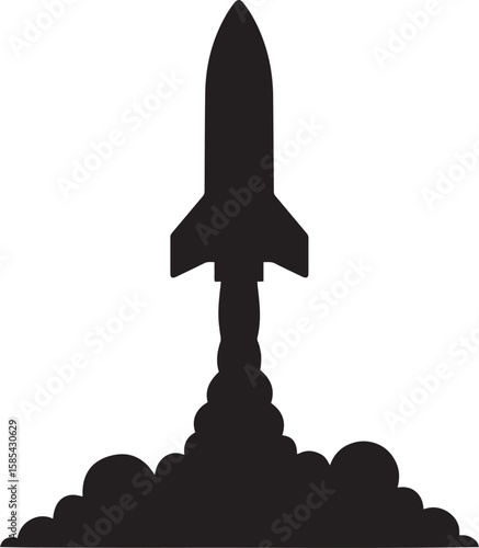 Rocket Launch Silhouette space blastoff
