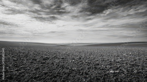 Wallpaper Mural Vast monochrome field under a dramatic sky. Torontodigital.ca