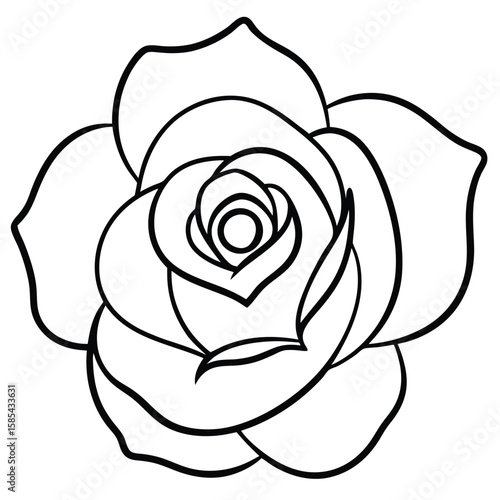 Elegant single line art rose with delicate simple curves and a minimalist aesthetic for sophisticated floral designs