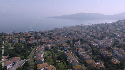 Istanbul Heybeliada, the Big Island aerial view. Istanbul aerial drone footage of the islands