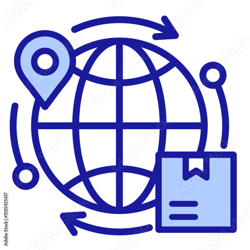 Worldwide Shipping  Icon Element For Design
