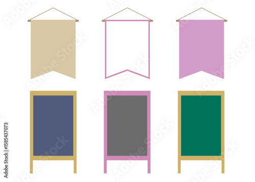 飲食店の看板とフラッグ　お洒落な必須アイテムです