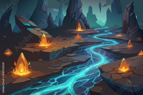 Veins of Glowing Minerals Run Through Hovering Rocks