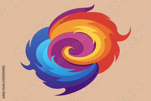 Whirlwind of Colored Smoke Creating a Vortex Shape