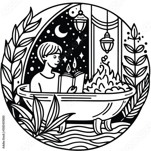 Serene Weekend Morning Bathtime Reading Ritual with Ambient Vibes
