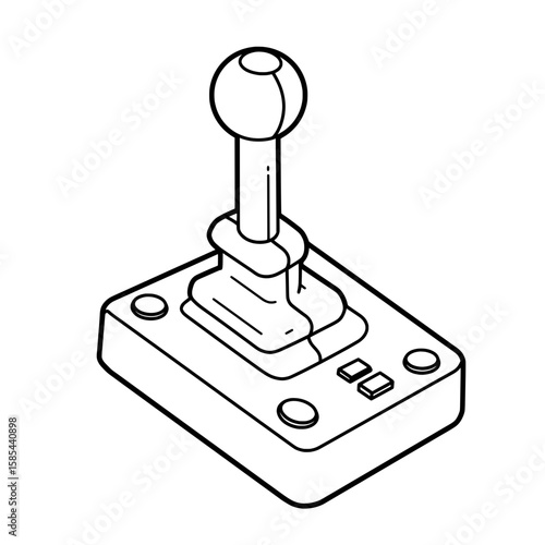 Line drawing shows a gear shift knob, a slender stick topped by a sphere, for manual cars