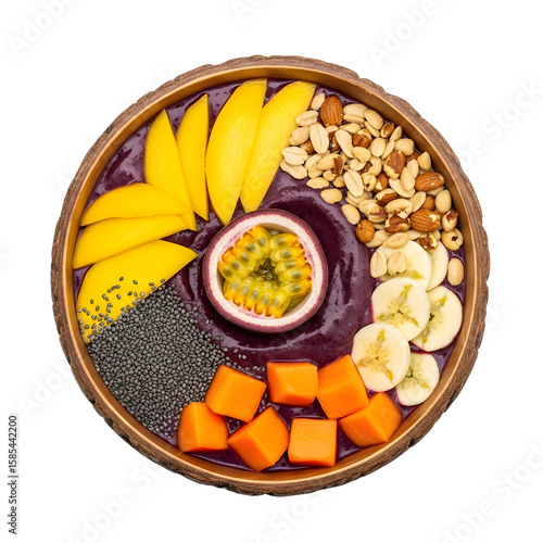 Acai bowl with assorted fruit toppings