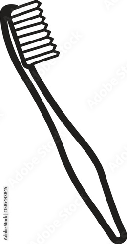 Toothbrush icon representing personal dental cleaning or oral hygiene accessory with transparent background