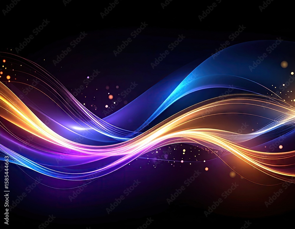 Naklejka premium Abstract wavy lines of light (1)