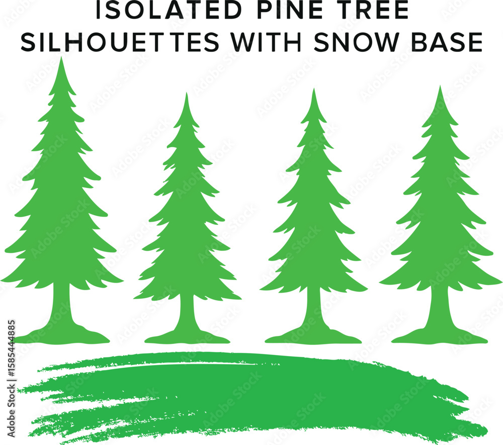 Fototapeta premium set of christmas trees ,Isolated Pine Tree – Vector Evergreen Tree Illustration on White Background
