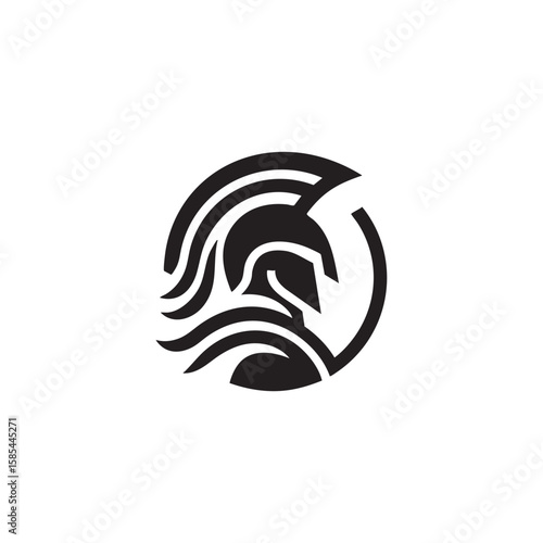 spartan warrior logo vector illustration
