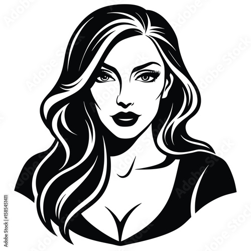 Minimalist Feminine Silhouette Against a White Background