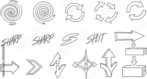 A set of handdrawn arrows and directional indicators points the way forward in a variety of styles