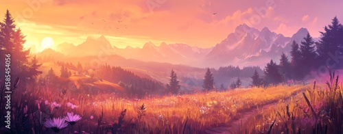 The panoramic landscape of a beautiful summer in the mountains of Pieniny / Tatras, Slovakia