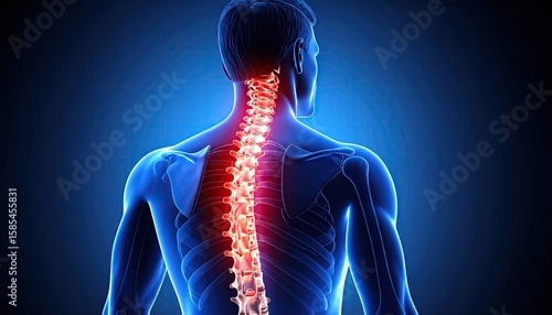 3D anatomical spine illustration