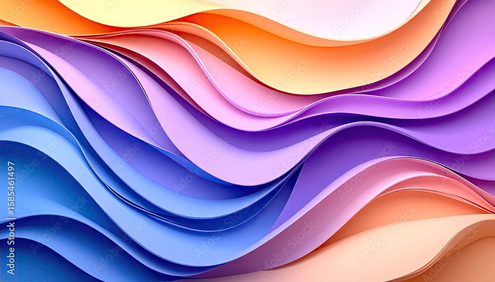 Obraz premium Abstract wavy layered colors (1)