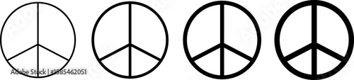 Peace icon set . purple peace symbol centered. non violence sign. representing harmony
