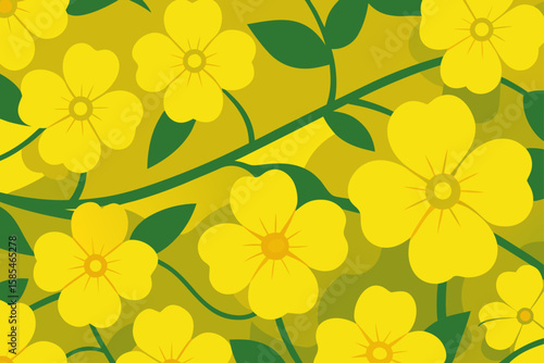 Yellow Daisies Border flowers floral