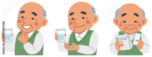 おじいちゃんシリーズ「薬を飲む」
