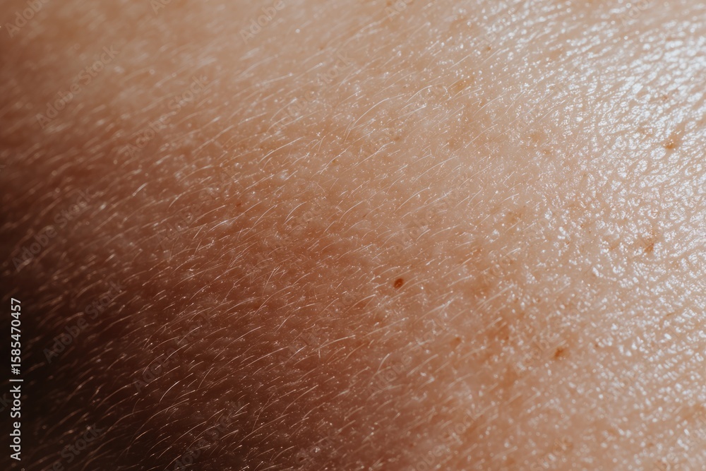 Fototapeta premium Close-up of skin revealing unique texture, showing pores and min