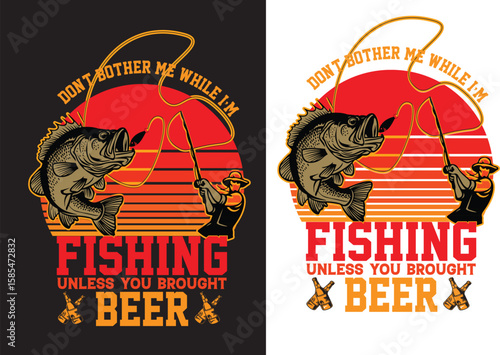 Fishing unless you brought beer funny fisherman bass fishing t shirt design