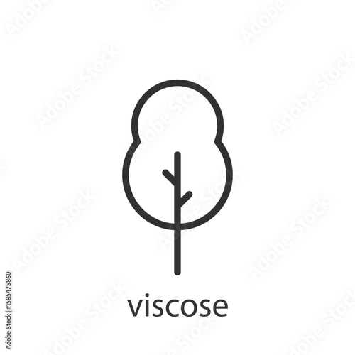 Viscose, linear icon. Semi-synthetic textile from plant fibers. Line with editable stroke.