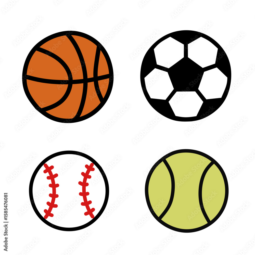 Obraz premium set of sport balls vector
